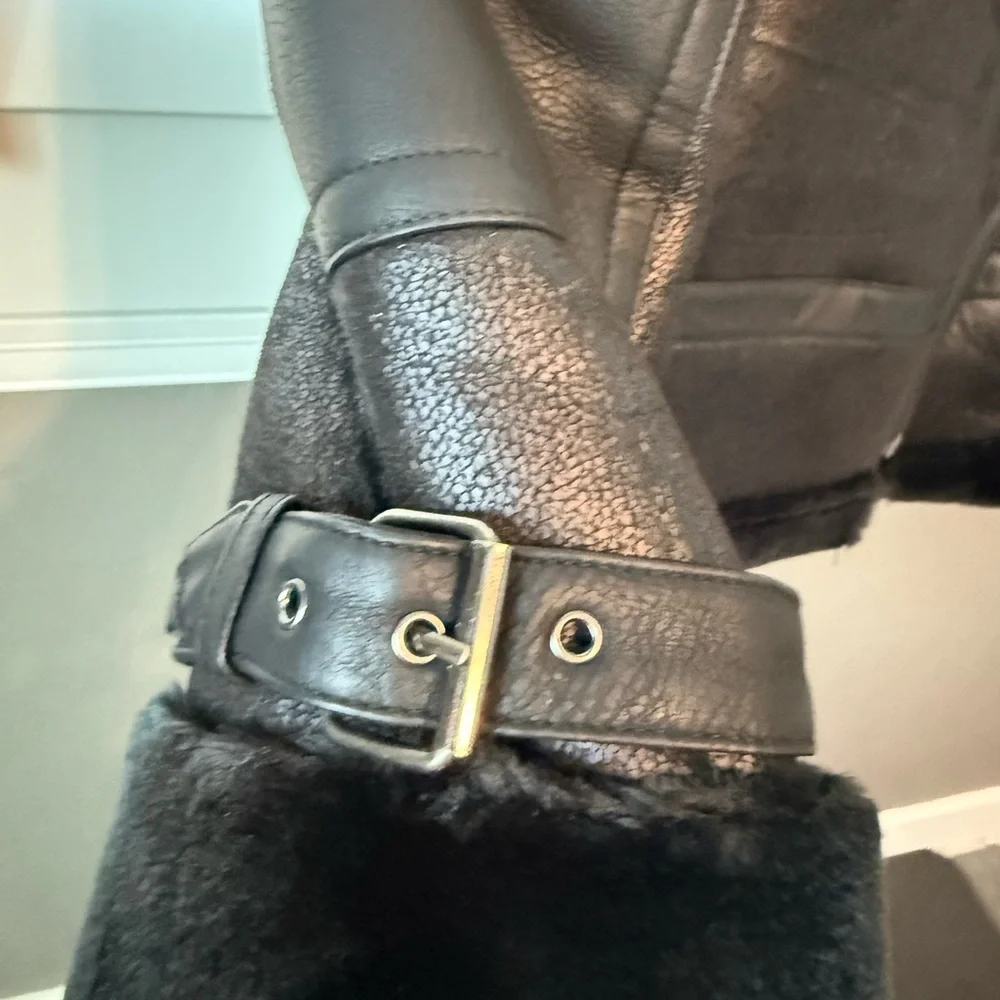 Blank NYC Black Shearling Leather Jacket - Picture 4 of 5